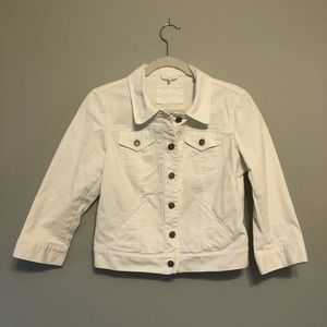 LOFT 3/4 Sleeve White Jean Jacket